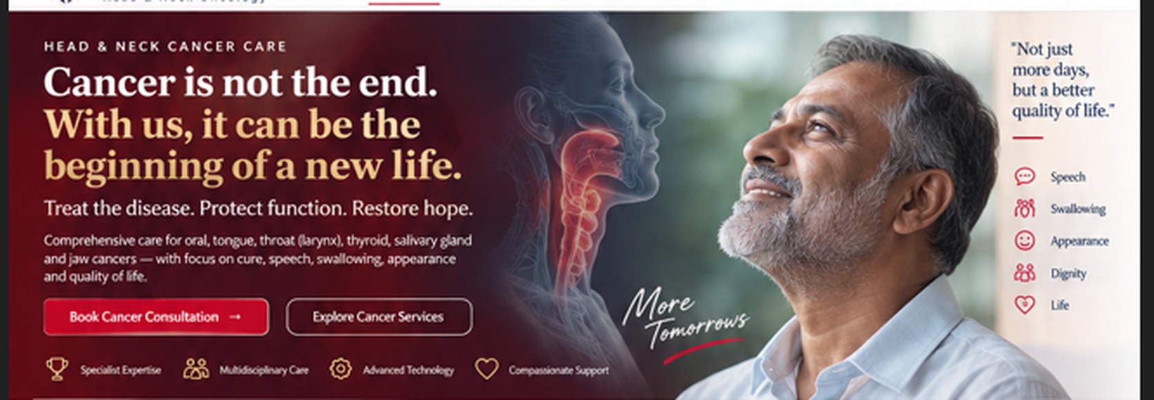 Head and neck cancer care focused on treatment, function and quality of life