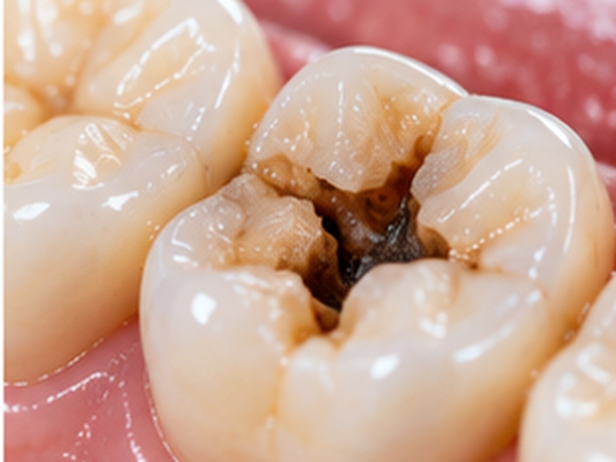 Dental decay in a molar
