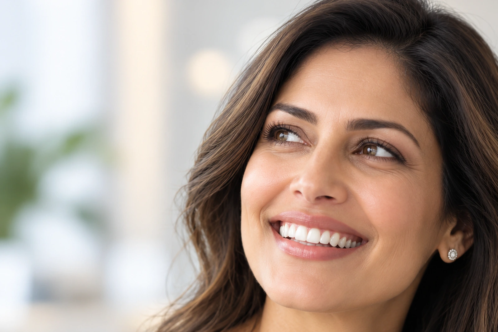 Confident smiling implant patient