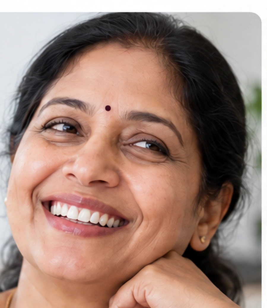 Representative Indian woman with a confident smile