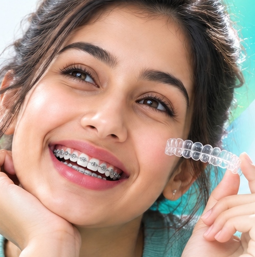 Healthy natural smile after orthodontic treatment